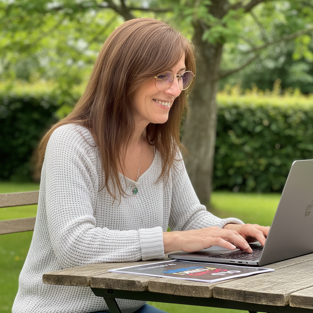agnes travaillant dans le jardin